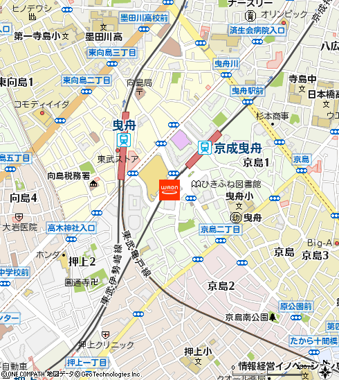 まいばすけっと京成曳舟駅前店付近の地図